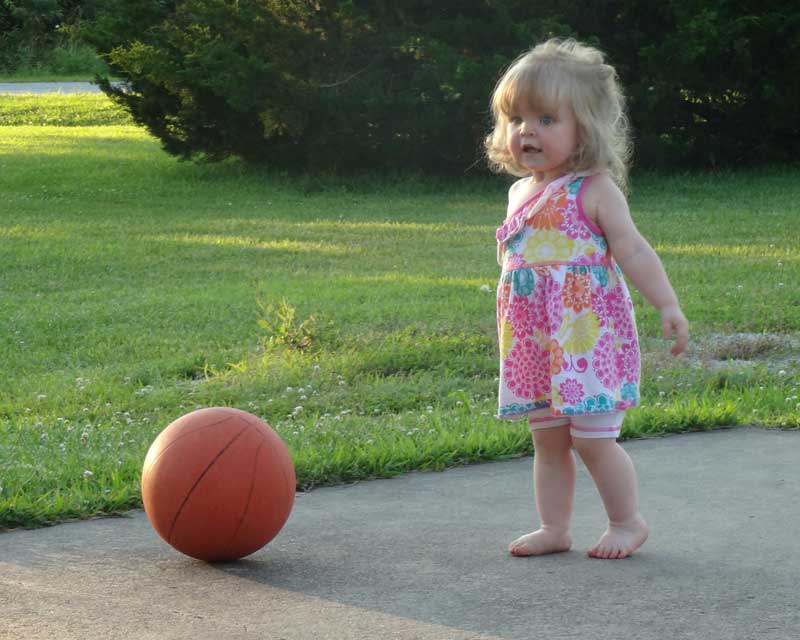 Baby and basketball