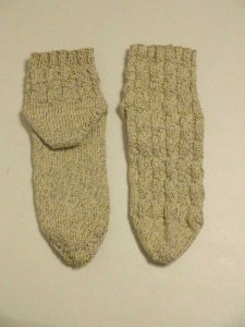 Seaweed Toe Up Socks - Heel and Toe